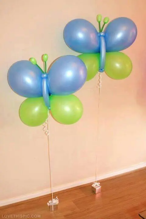 Balloons Lane Balloon delivery Brooklyn in using colors Green and Azure Blur latex balloons first-Anniversary-balloon Column for Anniversary Party