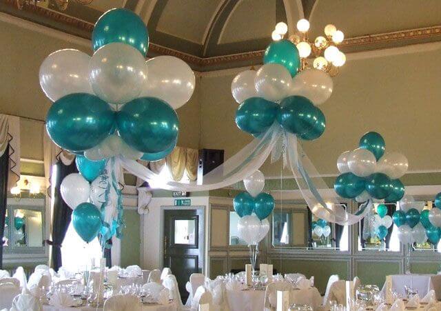 Balloons Lane Balloon delivery in Brooklyn use colors Emerald Green White Silver latex balloons Arch for an Event Party