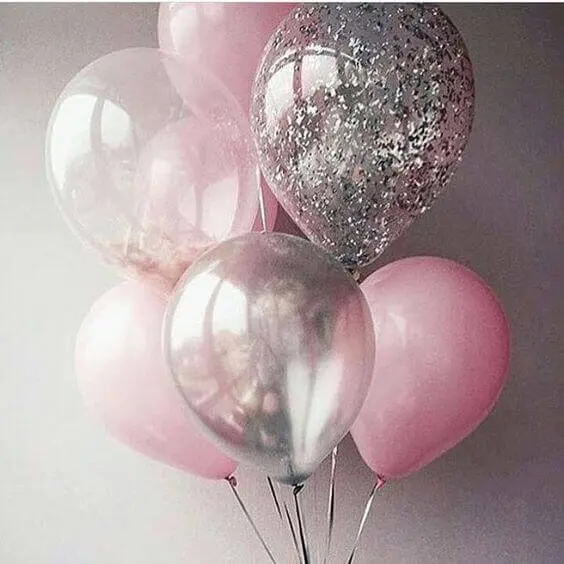 Balloons Lane use colors pink clear silver confetti balloons ​Confetti For Birthday Party & pink balloons with confetti