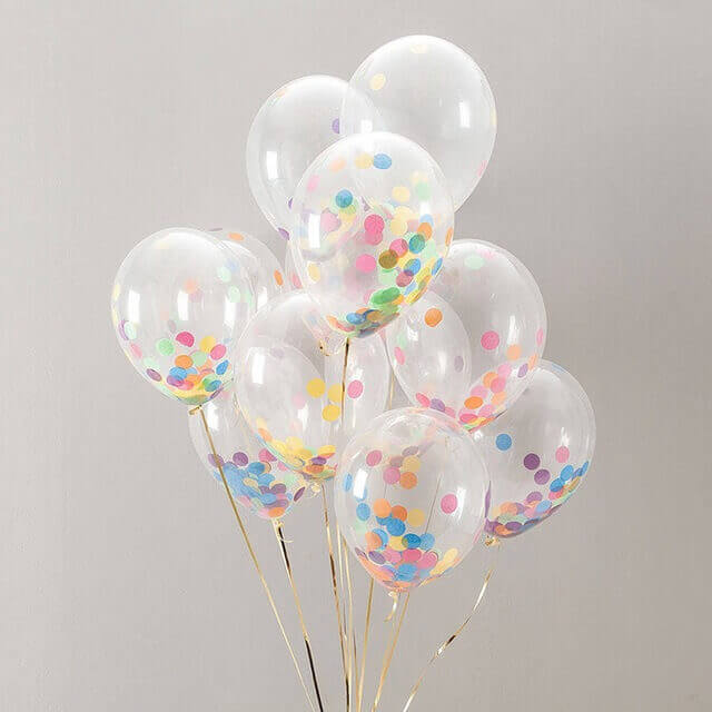 Balloons Lane Balloon delivery Brooklyn in use colors Yellow Red Pink Blue Dark Blue Purple Green Rose confetti balloons ​clear confetti balloons bouquet multi colors For Decoration