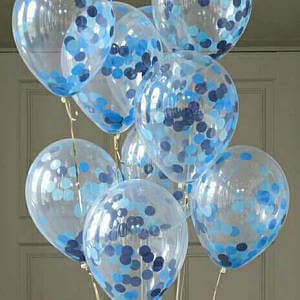 Balloons Lane Balloon delivery Soho in use colors Navy and Blue confetti balloons For Anniversary party