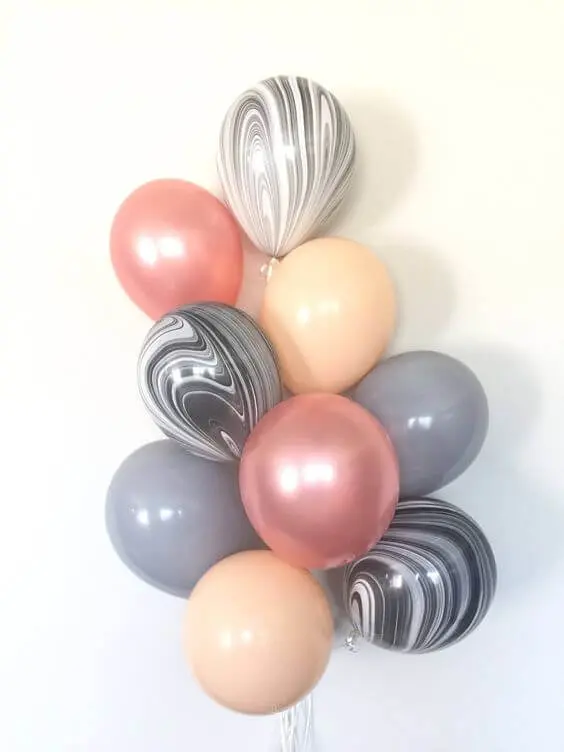 Balloons Lane Balloon delivery Soho in using colors peach gray latex balloons first-Birthday-balloon Bouquet for Birthday Party