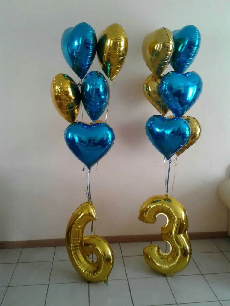 63rd birthday or anniversary balloons floor centerpieces