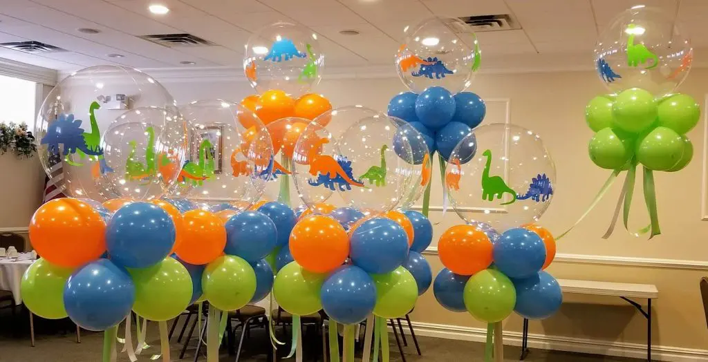 big round clear dinosaur theme 1st birthday balloons