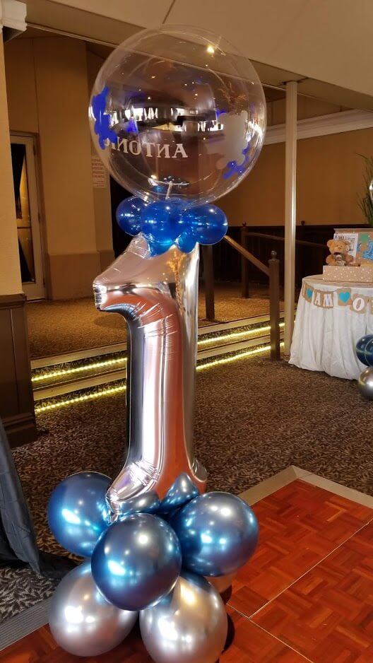 Balloons Lane Balloon delivery Manhattan in using Chrome® Blue Chrome Silver Blue and Navy latex balloons 1st birthday blue balloons With Number for Anniversary Party