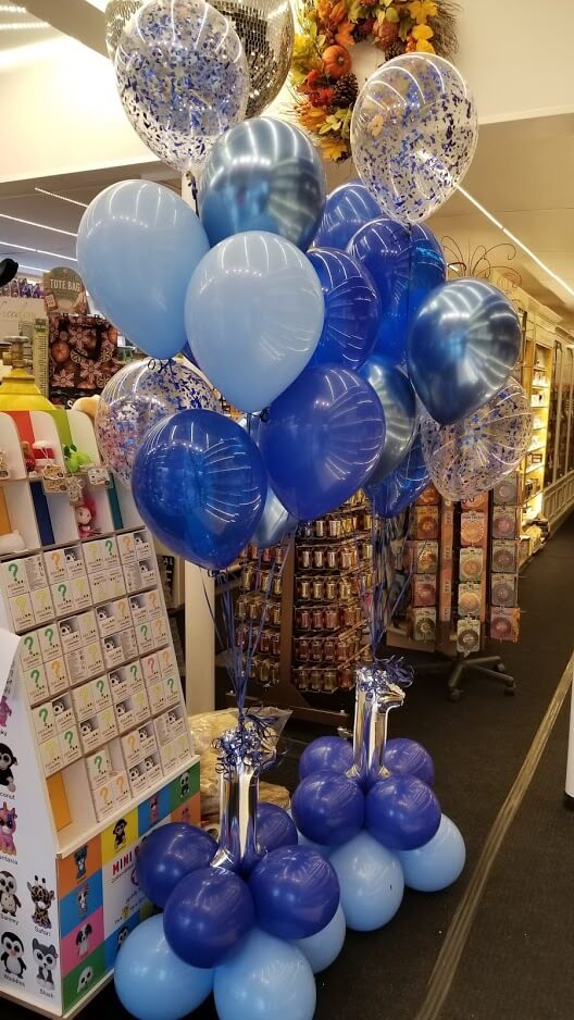 Balloons Lane Balloon delivery NYC in using Azure Chrome Silver Navy latex balloons 1st birthday blue balloons With Number for Birthday Party
