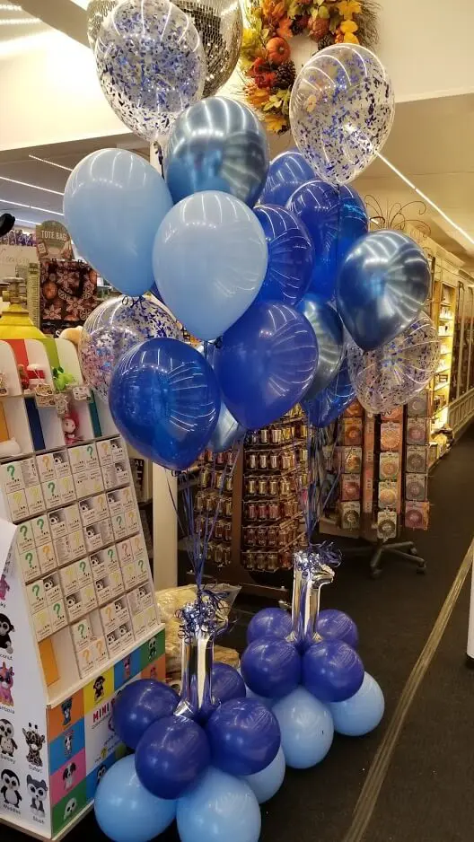 Azure Chrome Silver Navy latex balloons 1st birthday blue balloons With Number 1