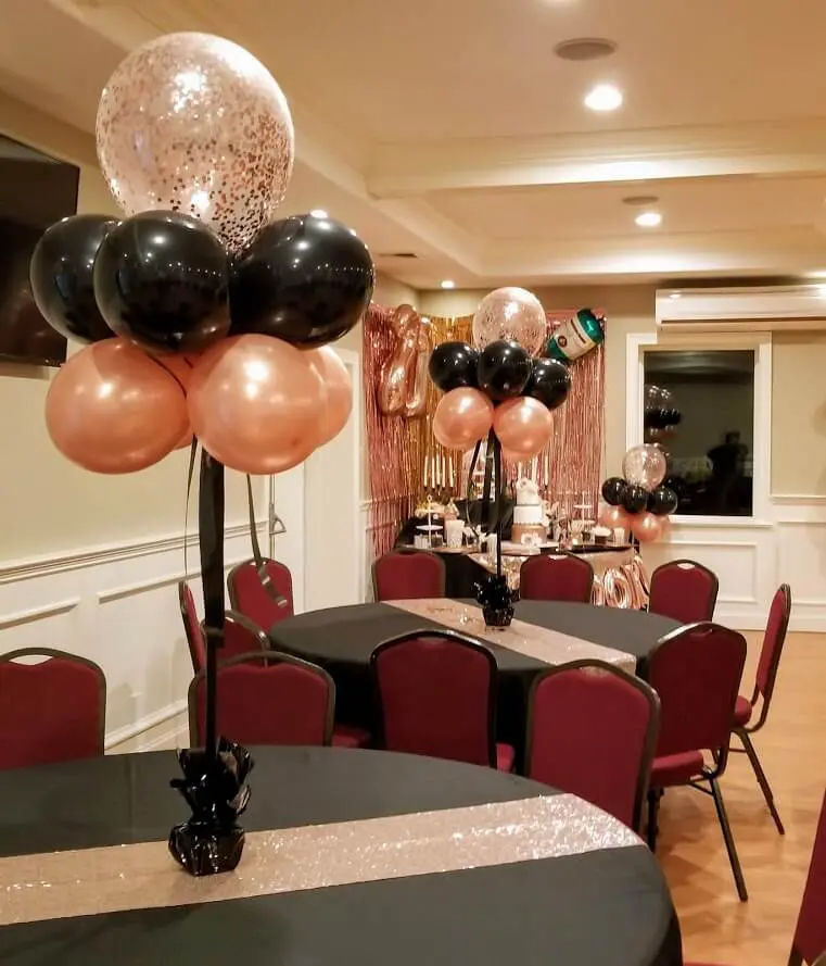 Black and Gold 40th Table Decorations | Party Save Smile