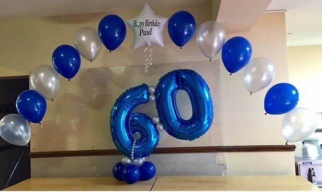 Balloons Lane Balloon delivery Manhattan in using colors 60th balloons with table Number Balloons Number for an Occassion party