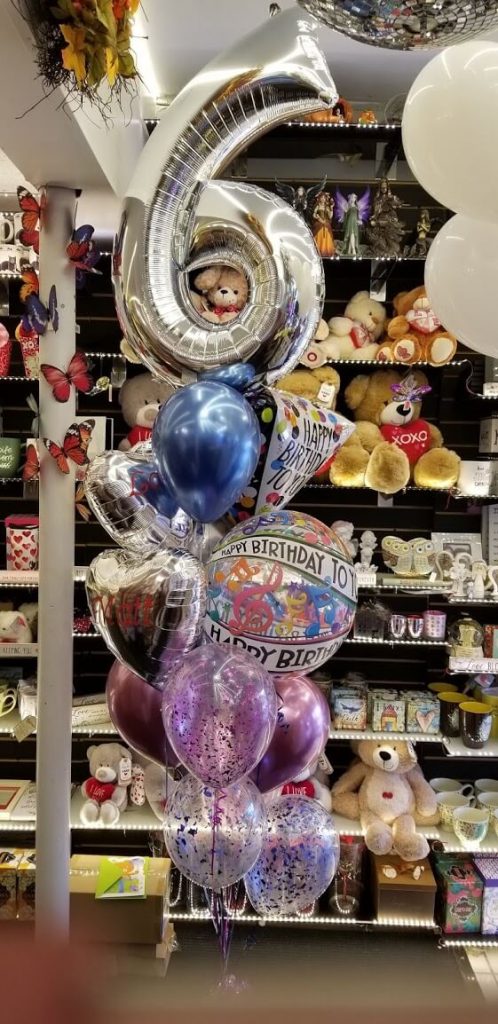 Balloons Lane Balloon delivery New York City in using Chrome Purple Chrome® Blue Orange Pink Blue balloons 6th birthday balloons Number for Anniversary Party