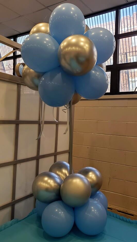 Balloons Lane Balloon delivery Manhattan in use colors Sliver and Blue baby christening balloons for Decoration Column