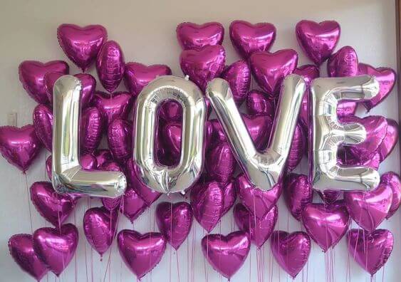 Balloons Lane Balloon delivery Manhattan in using colors Purple and Silver latex balloon With happy valentine day balloons in silver Birthday Balloons Bouquet For Birthday Party