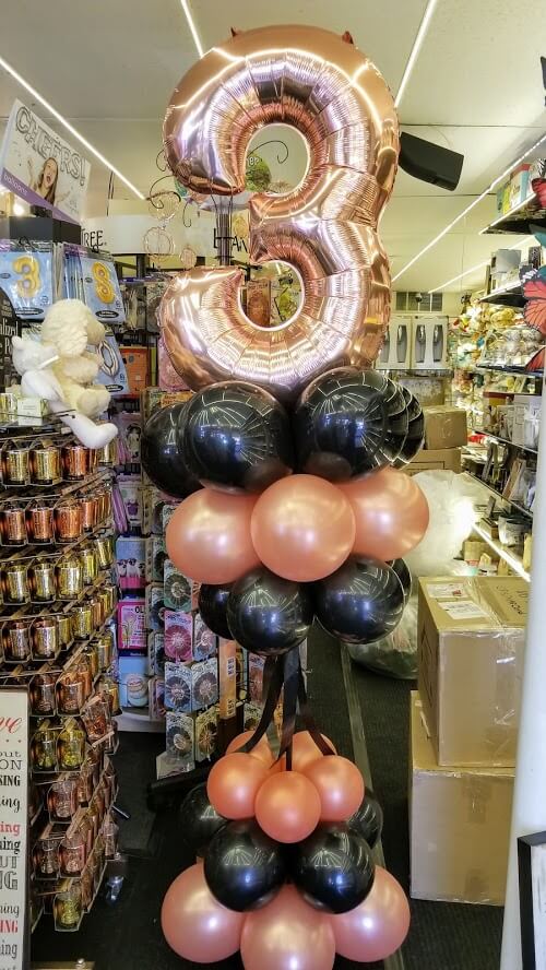 Balloons Lane Balloon delivery Soho in using colors rose gold and black balloons rose gold and black number 3 balloons With Number for Birthday Party