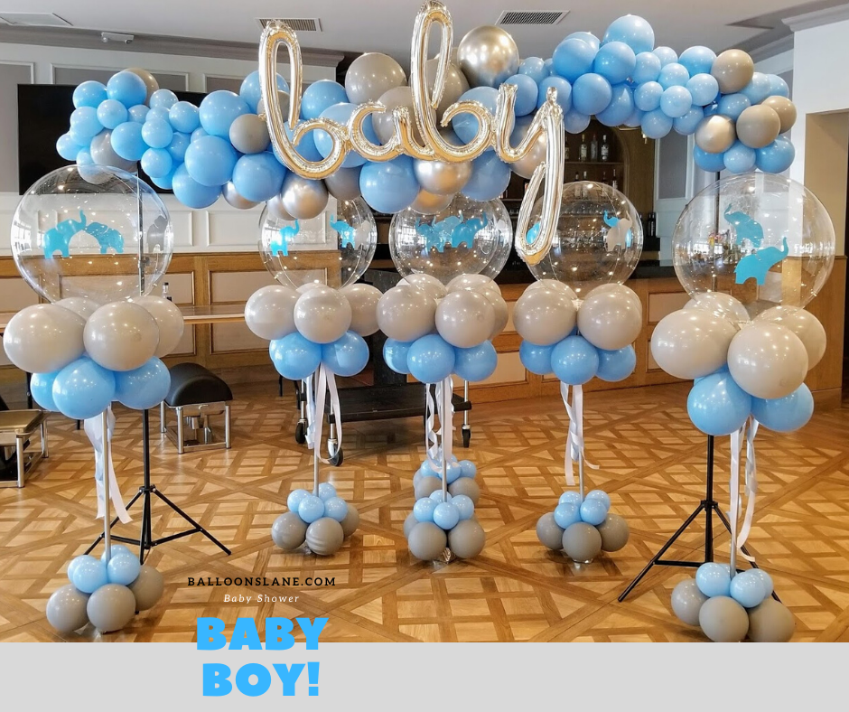 Elephant Theme Baby shower Balloons for boy