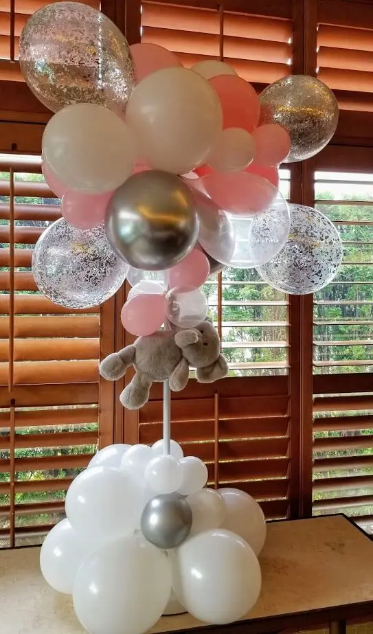 White Silver Pink elephant theme balloons for different occasions
