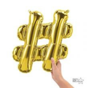 A Shiny Gold Letter # balloon to add glamour in your event décor