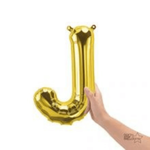 Shimmering gold foil letter J air-filled balloon for weddings, birthday & engagement