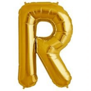 Make your party shine with stunning foil super shine gold letter R shaped big balloon
