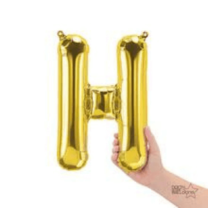 Shimmering gold foil letter H balloon for events and celebrations
