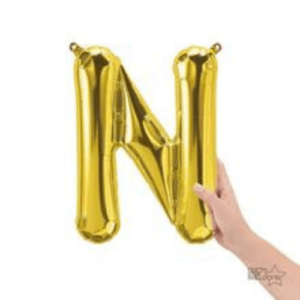 Shimmering gold foil letter N air-filled balloon for weddings, birthday & engagement