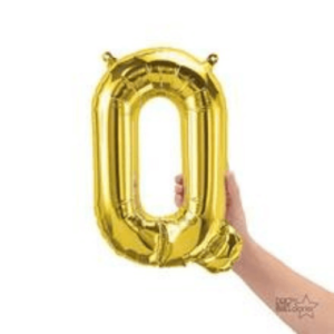 Shimmering gold foil letter Q air-filled balloon for weddings, birthday & engagement