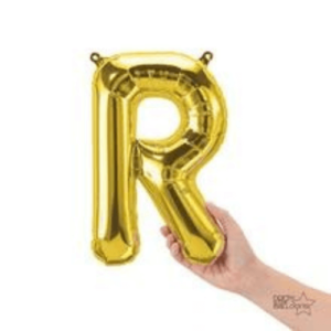 Shimmering gold foil letter R air-filled balloon for weddings, birthday & engagement
