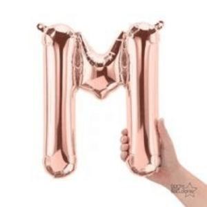 A stunning rose gold foil letter M balloon is ideal for enhancing the decor of various events in Brooklyn.