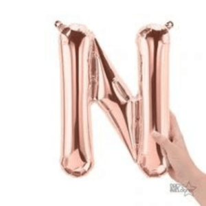 Balloons lane delivery in Staten Island a color rose gold Balloons letter N Birthday him or her, for bouquet