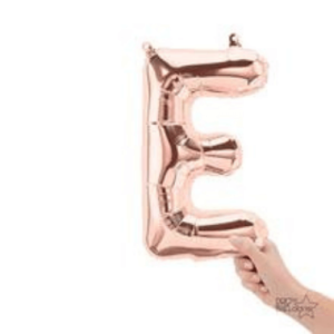 Balloons lane delivery in Brooklyn a color rose gold Balloons letter E Baby shower for Column
