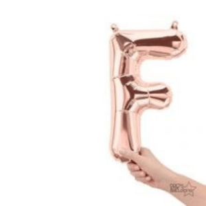 Make a statement at your next event with this beautiful rose gold letter F foil balloon.
