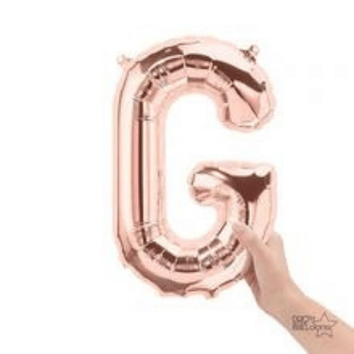 A stunning rose gold foil letter G balloon is ideal for enhancing the decor of various events in Brooklyn.
