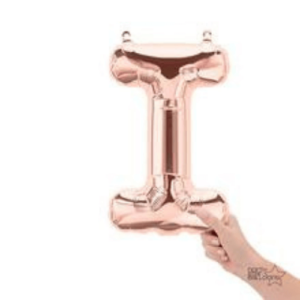 A stunning rose gold foil letter I balloon is ideal for enhancing the decor of various events in Brooklyn.