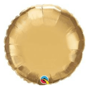 Satin Luxe Chrome Gold Balloons in Round Circle Shape
