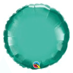 Satin Luxe Chrome Green Balloons in Round Circle Shape