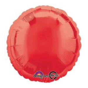Satin Luxe Metallic Red Latex Column Round Circle Foil Mylar Balloons for Valentine's Day and More in NYC