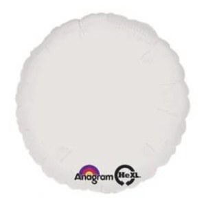 Satin Luxe Metallic White Latex Round Circle Foil Mylar Balloons for Parties and Events in NYC