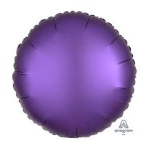 Satin Luxe Purple Royale latex bouquet round circle foil mylar balloons for birthday, wedding, outdoor picnic, photo shoot, and event decoration in Brooklyn