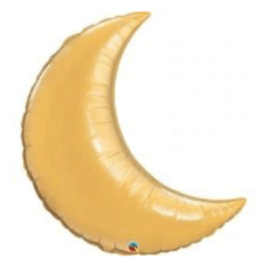 Metallic Gold Crescent Moon Balloons, perfect for corporate events and birthday parties in New Jersey