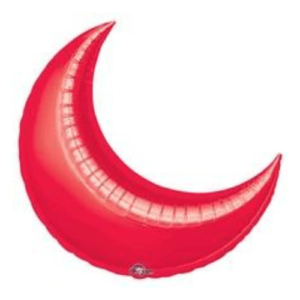 Red Crescent Moon Balloons, perfect for adding a pop of color to weddings, baby showers, bridal showers, graduations, corporate gatherings, and birthday parties in NY
