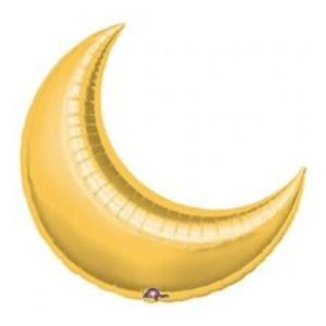 Gold Crescent Moon Balloons, perfect for weddings, anniversaries, corporate events, and galas in New York