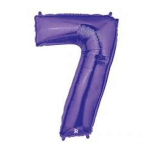 Vibrant purple number 7 latex balloon.