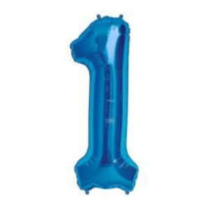 Stylish blue number 1 latex balloon for event decor and to spell out ages, dates, or other numbers