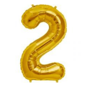 Balloons lane delivery in New york city a color gold Balloons number 2 Mention number for pieces