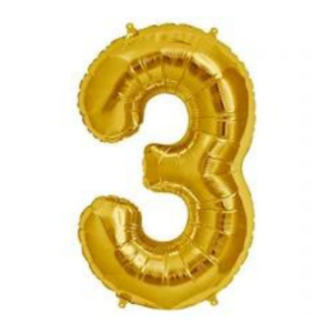 Large Number Balloons lane delivery in NY a color gold Balloons number 3 Anniversary for bouquet