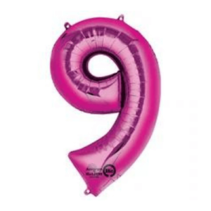 Shine bright with our Pink Number 9 foil balloon.