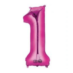 Balloons lane delivery in New york city a color Magenta & Pink Balloons number 1 Baby shower for Arch
