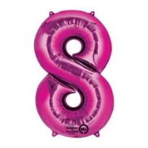 Shine bright with our Pink Number 8 foil balloon.