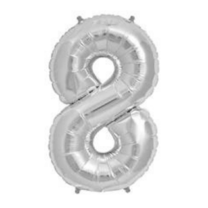 Balloons lane delivery in NJ use color silver number 8 mention number for pieces