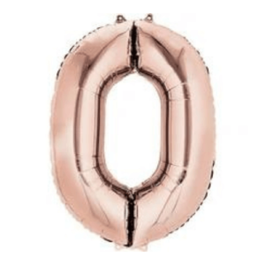 Rose gold number 0 latex balloon to add a touch of sophistication to your event decor