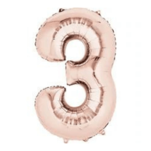 Rose gold number 3 latex balloon to add a touch of sophistication to your event decor